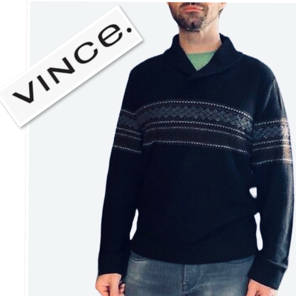 Vince Shawl Collar Wool & Cashmere Bland Sweater Size M
